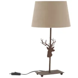 Lampe en métal décor tête de cerf
