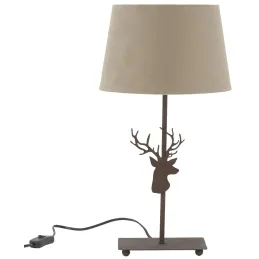 Lampe en métal décor tête de cerf