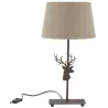 Lampe en métal décor tête de cerf