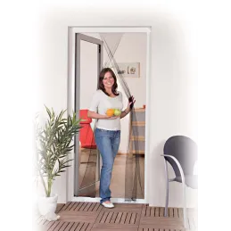 Moustiquaire porte anthracite 18g/m² bande auto-agrippante 7,5 mm