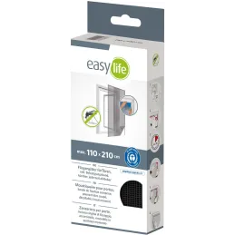 Moustiquaire porte anthracite 18g/m² bande auto-agrippante 7,5 mm