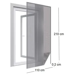 Moustiquaire porte anthracite 18g/m² bande auto-agrippante 7,5 mm