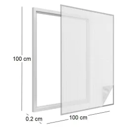 Moustiquaire fenêtre blanc 28g/m² bande auto-agrippante 9,5 mm