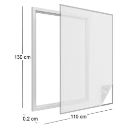 Moustiquaire fenêtre blanc 28g/m² bande auto-agrippante 9,5 mm