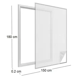 Moustiquaire fenêtre blanc 28g/m² bande auto-agrippante 9,5 mm