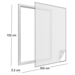 Moustiquaire fenêtre blanc 28g/m² bande auto-agrippante 9,5 mm