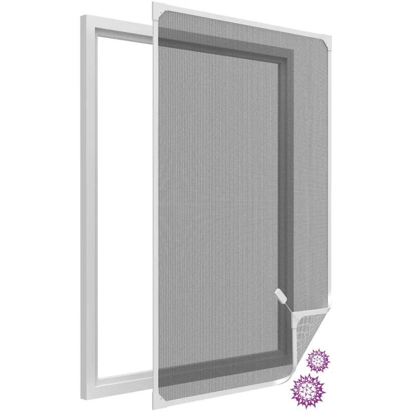 Filtre stop pollen avec cadre magnétique pour fenêtre blanc
