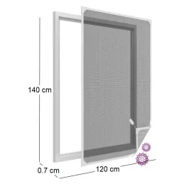 Filtre stop pollen avec cadre magnétique pour fenêtre blanc