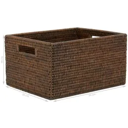 Panier de rangement en rotin antique