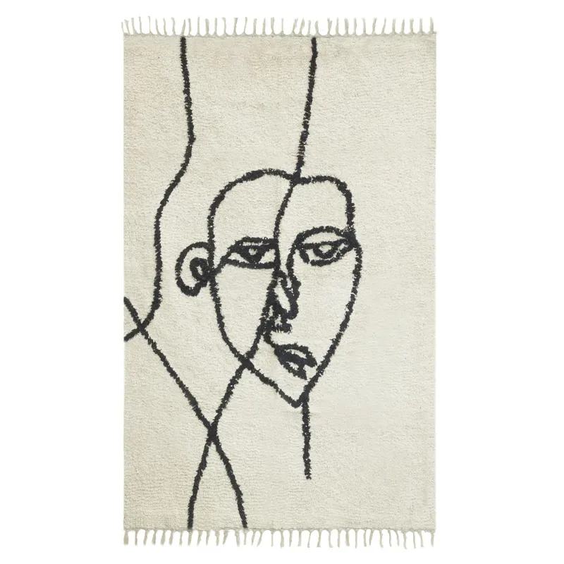 Tapis en coton Visage abstrait