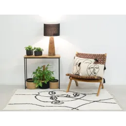 Tapis en coton Visage abstrait