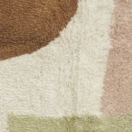 Tapis écru en coton Abstrait