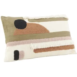 Coussin rectangulaire en coton motif abstrait