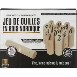 Jeu de quilles en bois nordique