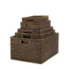Panier de rangement en rotin antique