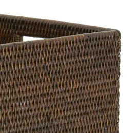 Panier de rangement en rotin antique