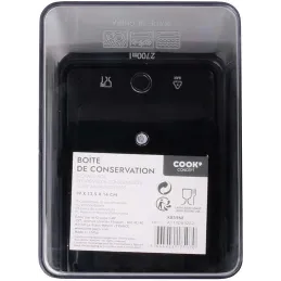 Boîte de conservation transparente à messages couvercle noir
