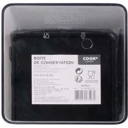 Boîte de conservation transparente à messages couvercle noir