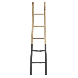 Echelle en bois naturel et noir