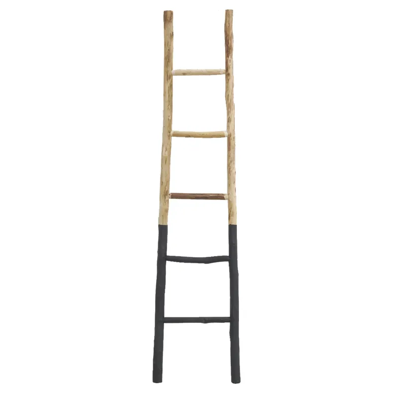 Echelle en bois naturel et noir
