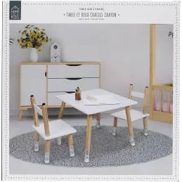 Ensemble table et 2 chaises pour enfants en bois Crayon