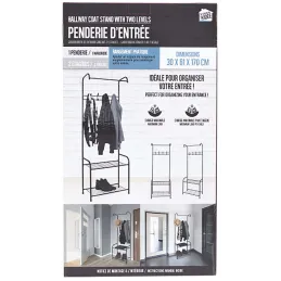 Penderie en métal avec crochets et étagères