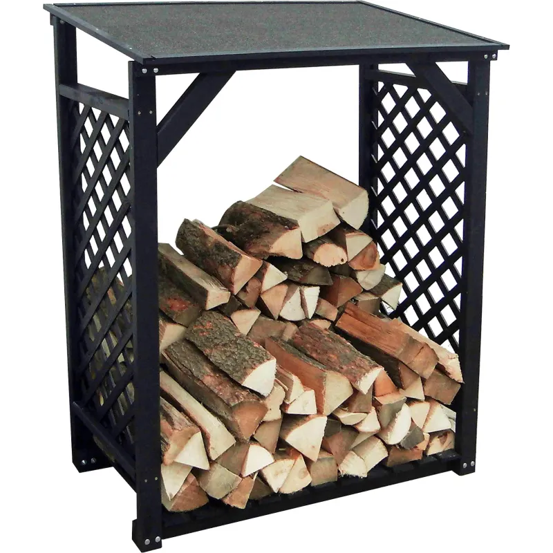 Bûcher treillis en bois Black edition