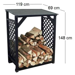 Bûcher treillis en bois Black edition