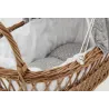 Berceau de poupée en osier buff tissu gris