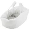 Berceau de poupée en osier buff tissu gris