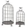 Cages en métal gris blanchi (Lot de 2)