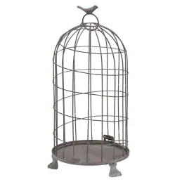 Cages en métal gris blanchi (Lot de 2)