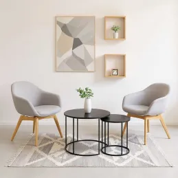Tables basses en métal teinté noir (Lot de 2)