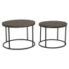 Tables basses en métal et bois (Lot de 2)