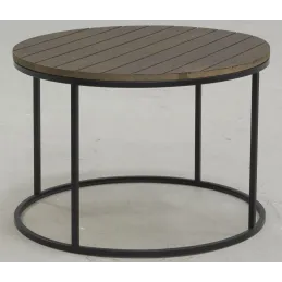 Tables basses en métal et bois (Lot de 2)