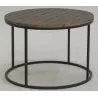 Tables basses en métal et bois (Lot de 2)