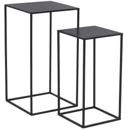 Sellettes en métal noir (Lot de 2)