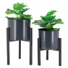 Cache-pots en métal noir Graph (Lot de 2)
