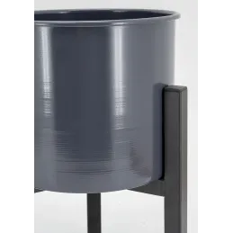 Cache-pots en métal noir Graph (Lot de 2)