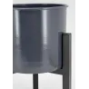 Cache-pots en métal noir Graph (Lot de 2)