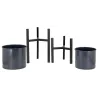 Cache-pots en métal noir Graph (Lot de 2)