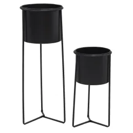 Cache-pots en métal noir (Lot de 2)