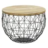 Tables basses en métal et manguier (Lot de 3)