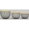 Tables basses en métal et manguier (Lot de 3)