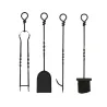 Accessoires de cheminée en fer forgé (Lot de 4)