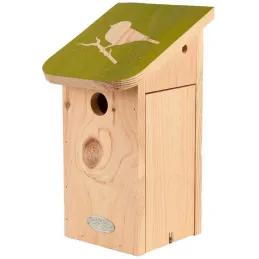 Nichoir pour mésange bleue en pin pochoir
