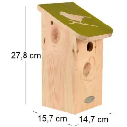 Nichoir pour mésange bleue en pin pochoir