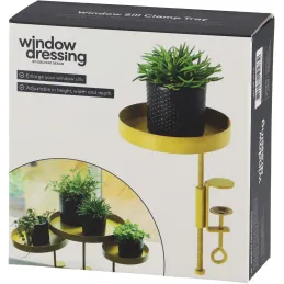 Support à plantes rond à fixer hauteur réglable doré