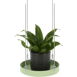 Support à plantes rond à suspendre vert