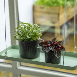 Support à plantes rectangulaire à suspendre vert